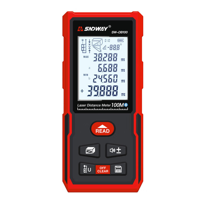 Shenda Wei Measuring Room Instrument Laser Distance Meter Handheld High-Precision Line Measuring Ruler Indoor Electronic Ruler Laser Ruler 100 Meters_Bluetooth APP () Drawing Version