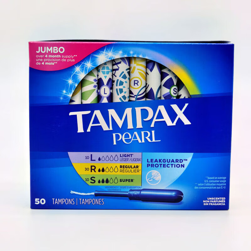 TAMPAX Canada Tampax Tampon Long Catheter Extra Large Flow 18/36/50 Count U S+ 36L