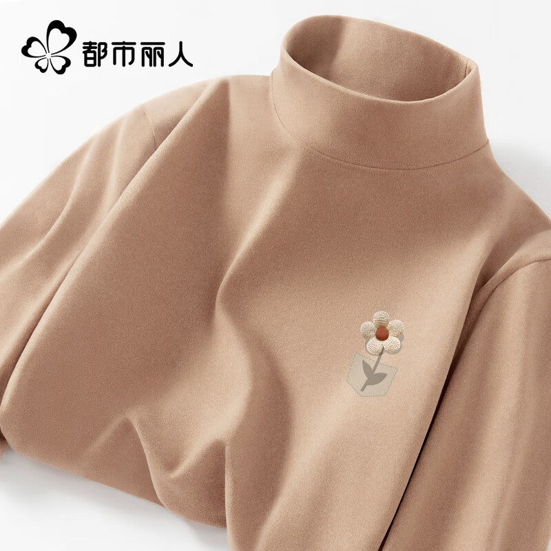 Urban Beauty Half Turtle Collar Bottoming Shirt for Women 2025 New Autumn and Winter Can be Weared Outside with Western Style Plush Velvet Thickened German Velvet Long Sleeve Top