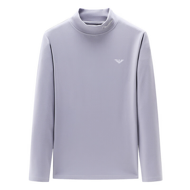 ARMANI EXCHANGE Armani no-iron long-sleeved T-shirt for men spring and autumn new inner top sweatshirt double-sided German velvet semi-turtle collar bottoming shirt high collar black 03 M 165 recommended 100-120 pounds
