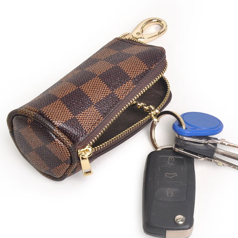 Yvongo business casual key bag, waist-mounted car key bag, trendy key clip, key chain, European and American, dark brown