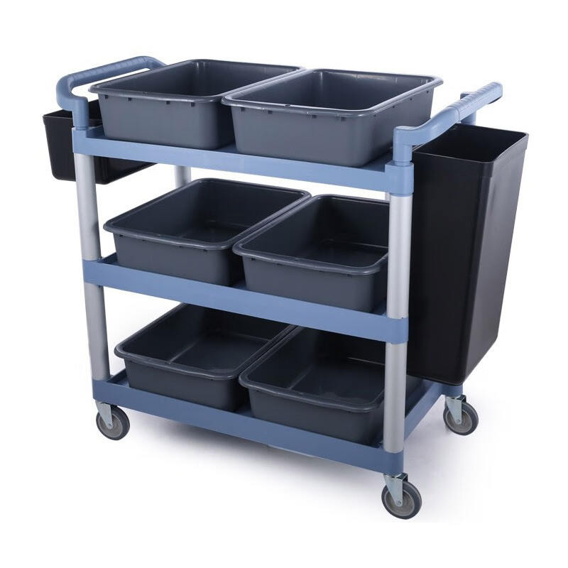 Venus food collection cart three-story commercial bowl collection cart kitchen multi-functional food delivery cart hot pot cart side dish cart large gray