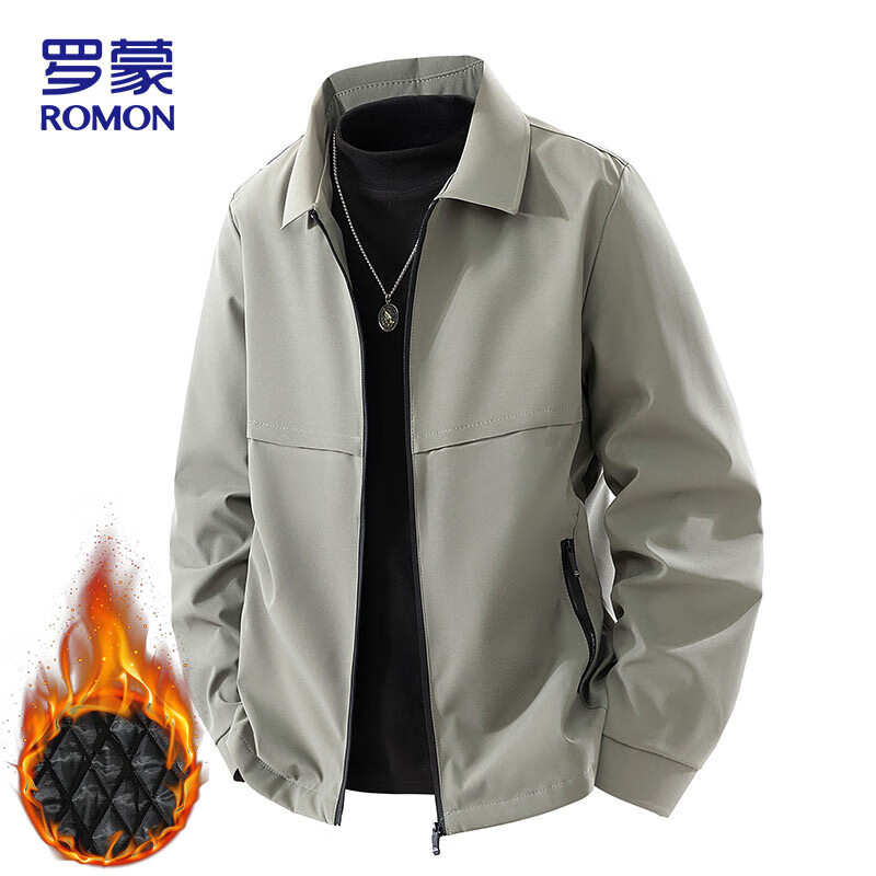 ROMON Executive Jacket Men's Autumn and Winter Thickened Warm Cotton Clothing Men's Business Casual Jacket Navy XL