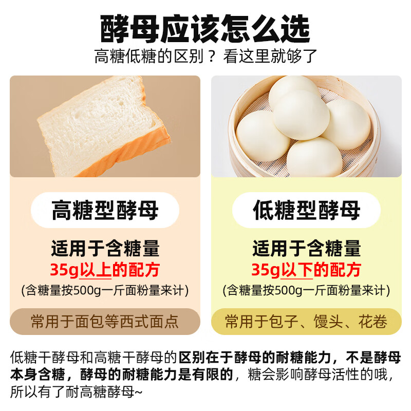 Angel Highly Active Dry Yeast Powder 5g*10 Bags Home Low Sugar Baking Powder Baking Ingredients for Steamed Buns and Buns