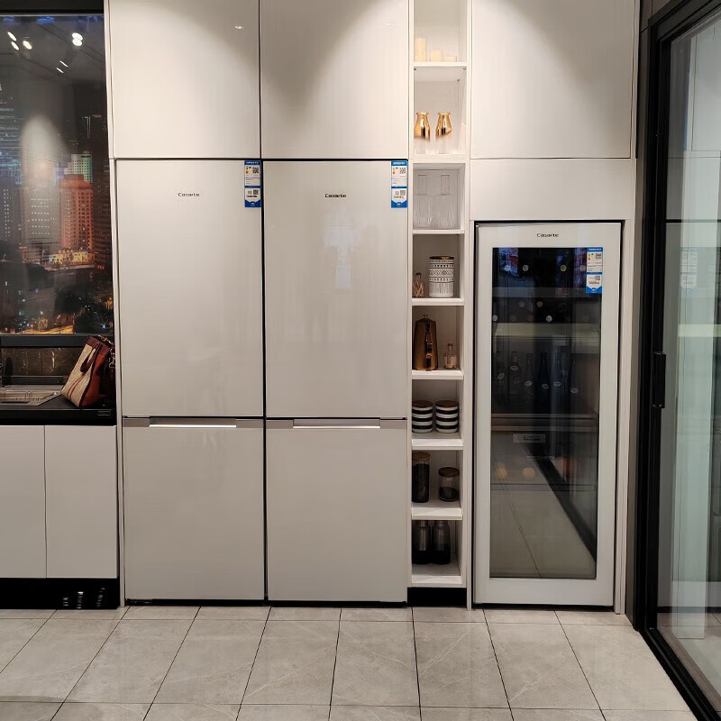 Casarte Guangnian White Series Refrigerator 802 Liter Combination Embedded Ultra-thin 60cm Front Flat Embedded with Zero Embedding on Both Sides First Class Energy Efficiency Variable Frequency Air-cooled Frost-free Household White Refrigerator Light Year White Series 401*2 Unbounded Combination Edition + Zero Distance Flat Embedded