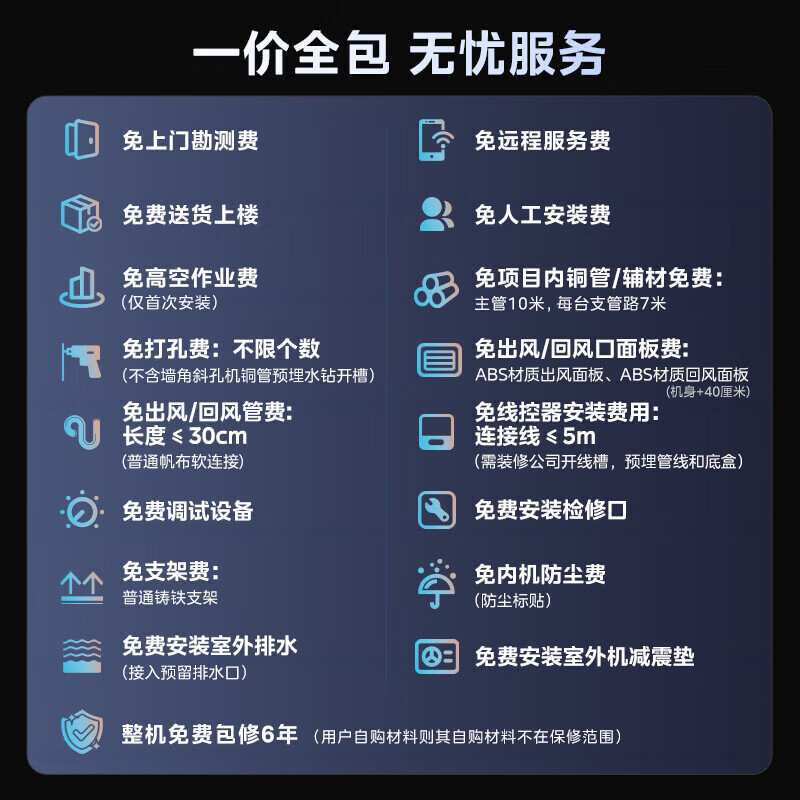 Hualing Shenji central air conditioner, one to four, one to five, multi-connected household, new level energy efficiency, full DC inverter air conditioner, intelligent cleaning, invisible embedded, Shenji second generation, 5 hp, one to four, 4 rooms, consult customer service for free matching