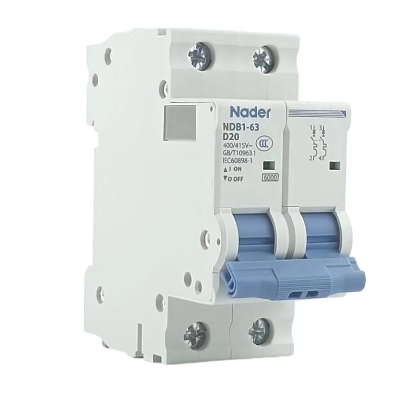 Nader circuit breaker NDB1-63D type Liangxin air switch household 1P 2P miniature circuit breaker 3P 4P 10A 3P+N