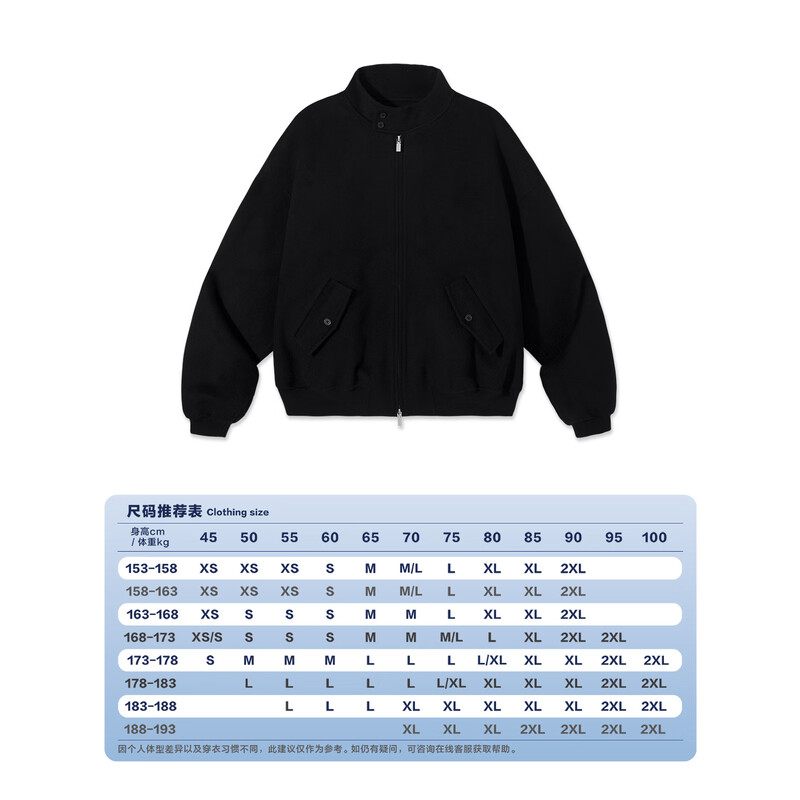 PSO Brand 100% Wool Stand Collar Harrington Short Jacket Men's American Design Loose New Year's Jacket Winter Jet Black Black L