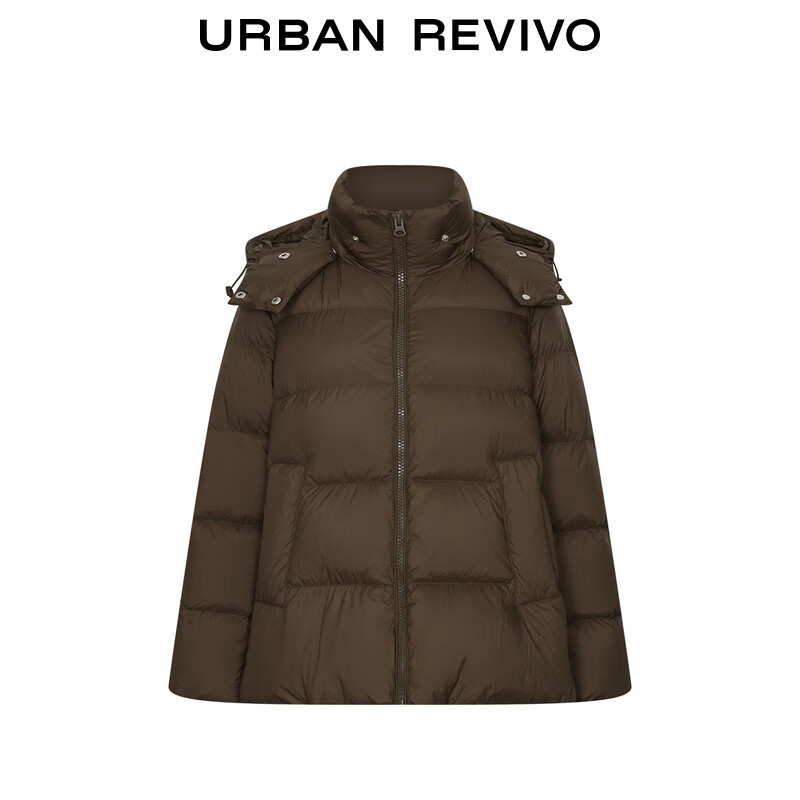 UR2025 new winter women's temperament retro hooded quilted pocket down jacket UWM150042