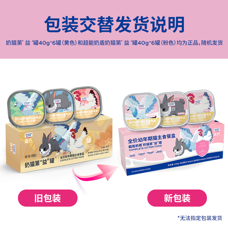 Lan's Cat Staple Food Can Super Milk Shield Kitten Milk Cake Goat Milk Weaning Period Nutritional Mixed Flavor 40g*12 cans