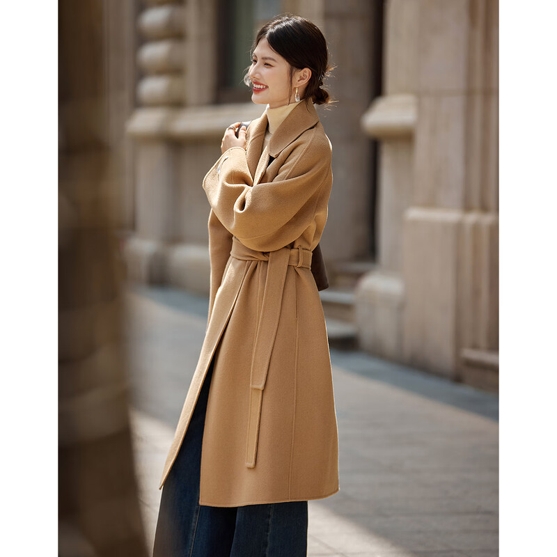 Shangjing Woolen Coat Women's 25th Winter New Women's French Tailored Silhouette Old Money 100 Wool Double-sided Woolen Coat Women