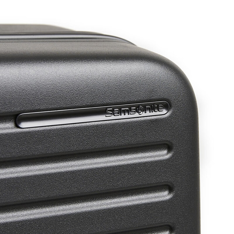 Samsonite's new trolley case RESTACK series KO6 striped suitcase, lightweight and wear-resistant boarding case, large capacity suitcase KO6 black 20 inches (expandable)