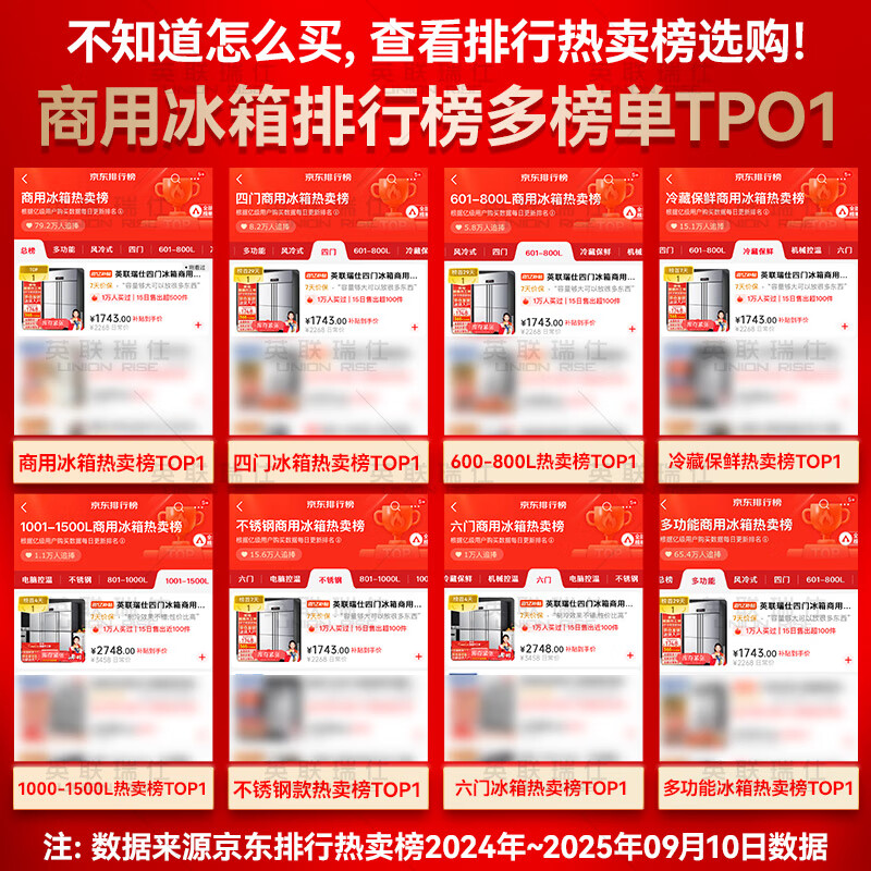 Actis has 20% subsidy four-door refrigerator commercial fruit and vegetable six-door fresh cabinet catering kitchen hotel dual-temperature refrigeration and freezing large capacity stainless steel four-door freezer flagship model enlarged four-door upper refrigeration and lower freezing copper tube refrigeration