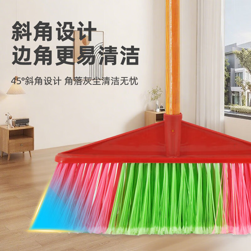 Fuxi wood hard bristled plastic broom wholesale household outdoor sanitation sweeping broom school cleaning broom head 5 pack