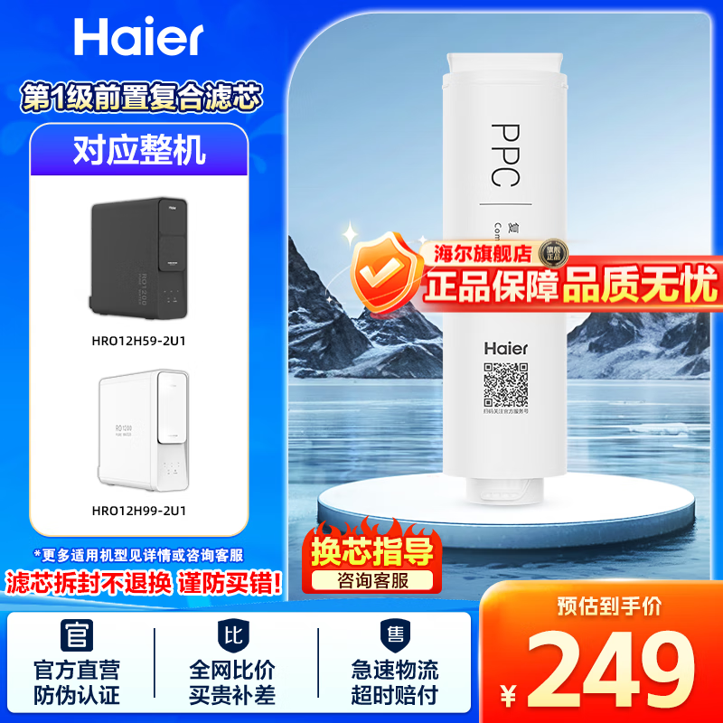 Haier water purifier filter element HRO12H99/12H59/12H20-2U1PPC composite RO reverse osmosis filter element 1-stage PPC composite filter element