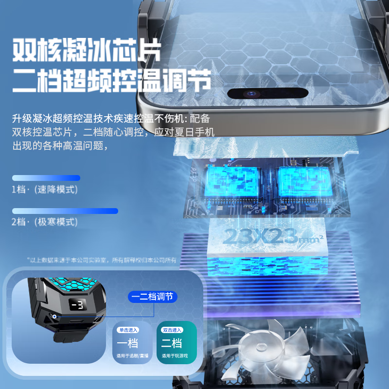 Wise Nation Air Conditioner Level Frequency Converter Mobile Phone Radiator Back Clip Semiconductor Refrigeration Live Game Cooling Chicken-Eating Artifact King of Glory Suitable for Apple Xiaomi Huawei Red Magic One Plus