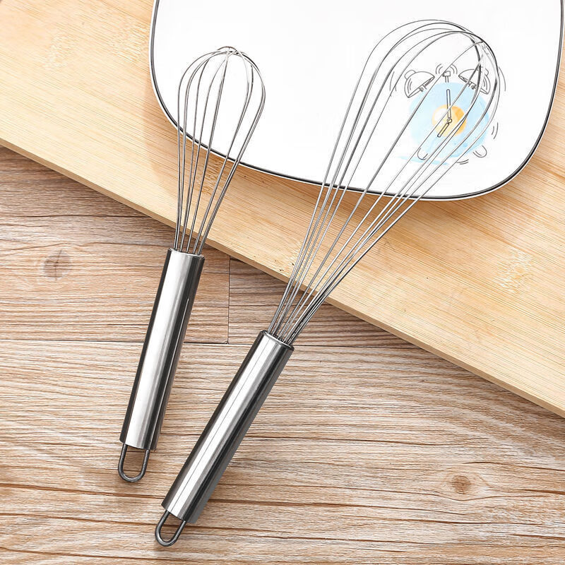 NAOISKEY stainless steel manual egg beater household mini baking mixing artifact small egg beater 8 inches