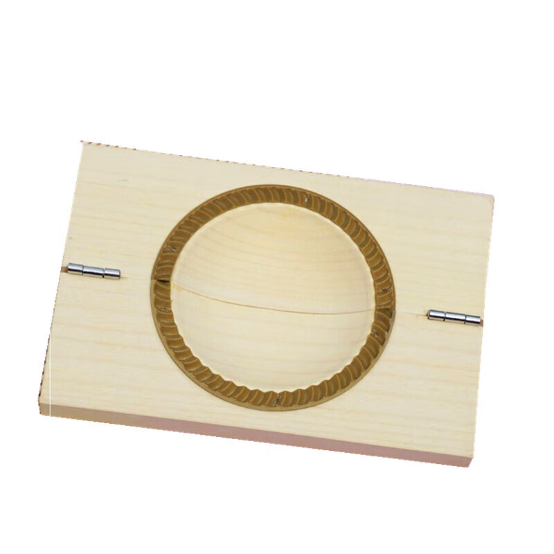 Miaopule oil corner mold bag flour dumpling artifact rice cake stamp Qingming fruit quick pressed leather solid wood chive box 7cm (pressed flour dumplings)