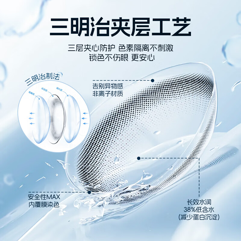 Duoxiu Color Contact Lenses Half Yearly Disposable MC40 Large and Small Diameter Contact Lenses 1 piece*2 Bagel Cookies 14.2mm 0 degree