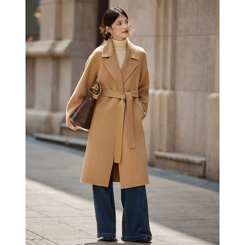 Shangjing Woolen Coat Women's 25th Winter New Women's French Tailored Silhouette Old Money 100 Wool Double-sided Woolen Coat Women