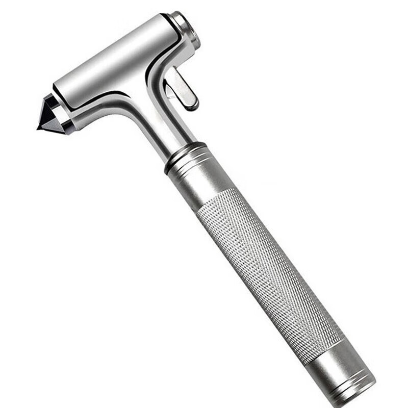 Car Safety Hammer Window Breaking Artifact Car Window Breaking Hammer Emergency Rescue Built-in Cutter Escape Lifesaving Hammer Multifunctional Tungsten Steel Hammer Tip Metal Alloy Safety Hammer