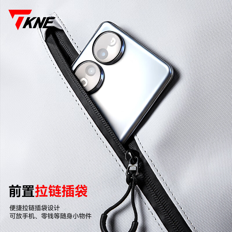 TKNE Helmet Bag Motorcycle Riding Backpack Motorcycle Touring Large Capacity Rider Bag Gray White Suitable for 90% of Helmets