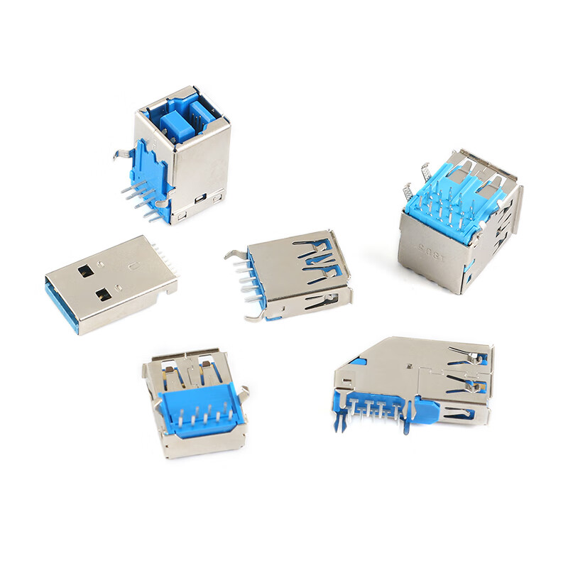 YourCeeType-Type A/Type B USB connector socket female socket male patch pin sinking plate soldering wire connector charging port USB-A female 10.0_four-pin patch_borderless no specifications