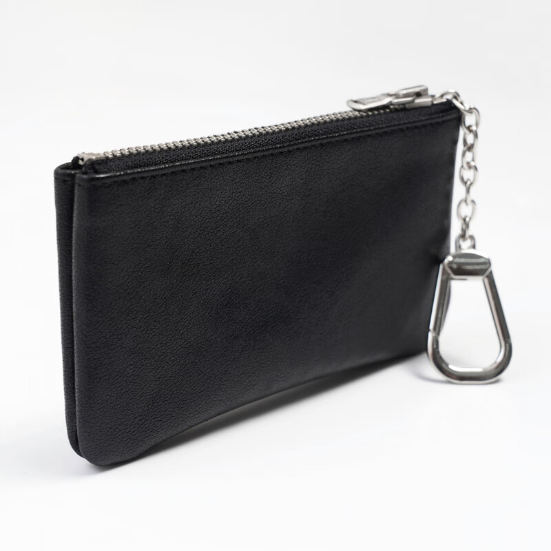 TOPTIER BRO 25SS genuine cowhide card holder mini portable keychain pendant bag coin purse storage bag black ___ in stock