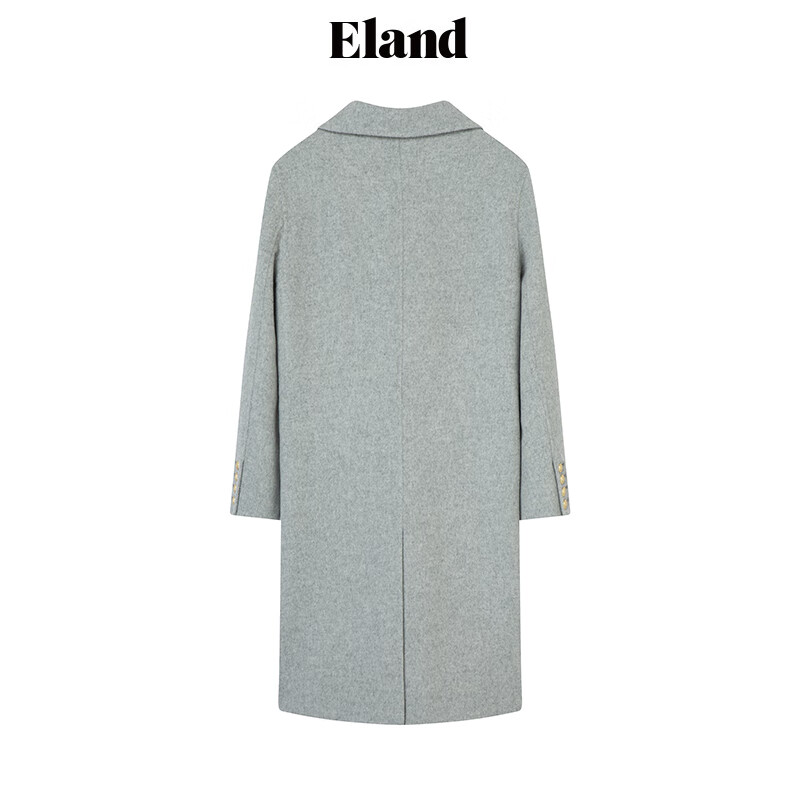 ELAND woolen coat for women American college style lapel collar wool coat EEJWE11R04 light gray 165