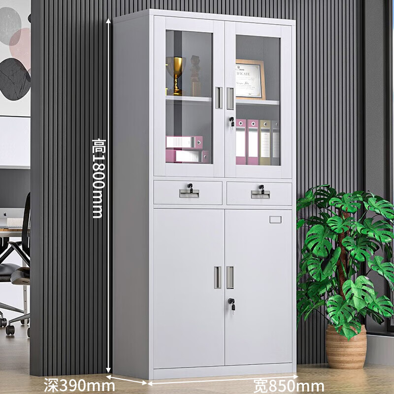 Xinglilang file cabinet, office cabinet, iron file cabinet, steel file cabinet, financial locked cabinet, voucher cabinet, locker, short cabinet, two-drawer file cabinet, free invoicing 0.5mm
