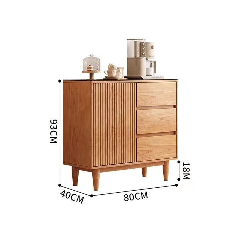 Suzhan solid wood sideboard solid wood cherry wood color modern coffee cabinet home living room integrated high cabinet storage wine cabinet dustproof 120-40-93