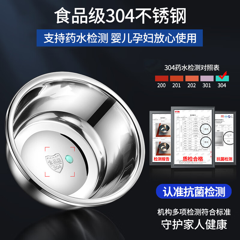 Shuwilling German Seiko 304 stainless steel basin washbasin household kitchen drain basket bowl male and noodle egg leaking basin 304 20 leaking basin + 20 solid basin