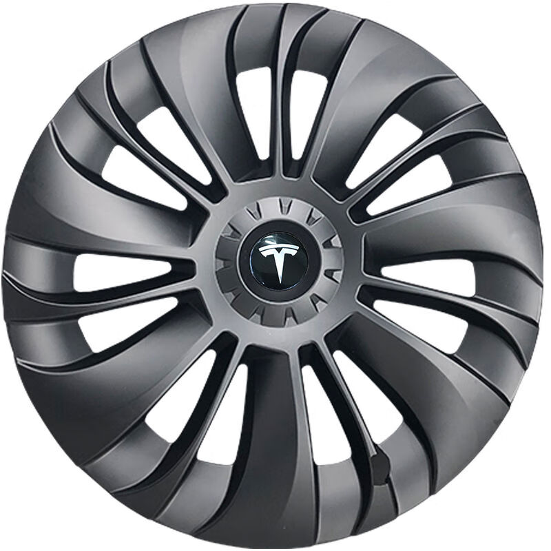 Litian suitable for Tesla modely wheel hub cover with full edge 19-inch wheel hub protective cover P version modified decoration Y 19-inch flat straight edge matte black