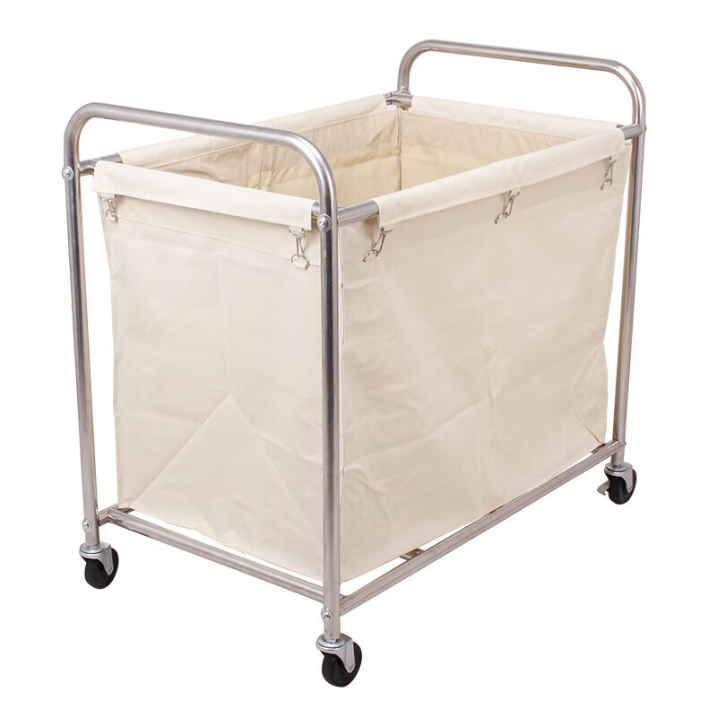 Linen Cart Hotel Guest Room Service Cart Stainless Steel Cart Laundry Room Dry Cleaning Shop Storage Recycling Car Thickened Disassembly Conical Blue Linen Cart