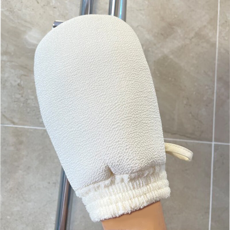 Three-piece set of bath towels, rubs and rubs without hurting the skin, rubs with fine sand, rubs with mud, rubs with ash, exfoliates, bath sponge, 1 pack, milky white