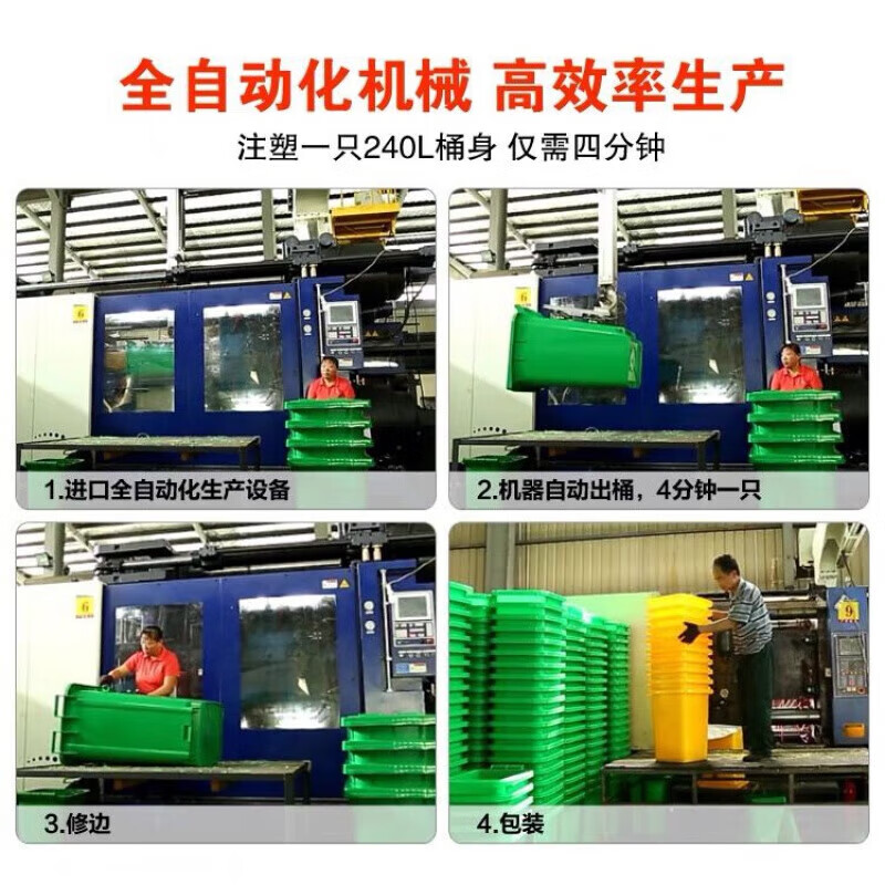 Outdoor trash can large capacity industrial classified kitchen waste outdoor covered commercial large sanitation box dry and wet trailer 50L thickened coffee wet garbage