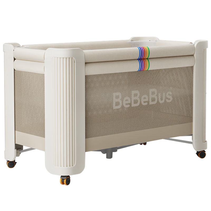 Bebebus crib spliced large bed Zhumengjia newborn crib movable multi-functional foldable baby bed champagne gold