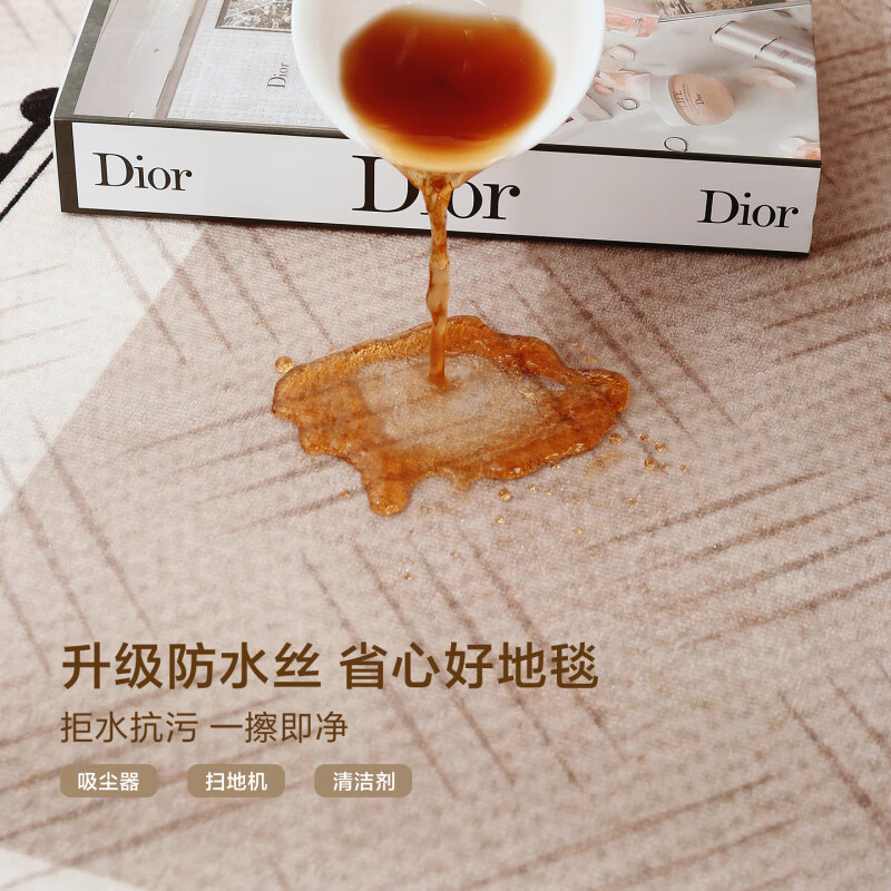 Yingfei French medieval style living room carpet coffee table floor mat no-wash and wipeable 2025 new light luxury high-end sofa carpet loop pile-late autumn-upgraded 300cm*400cm