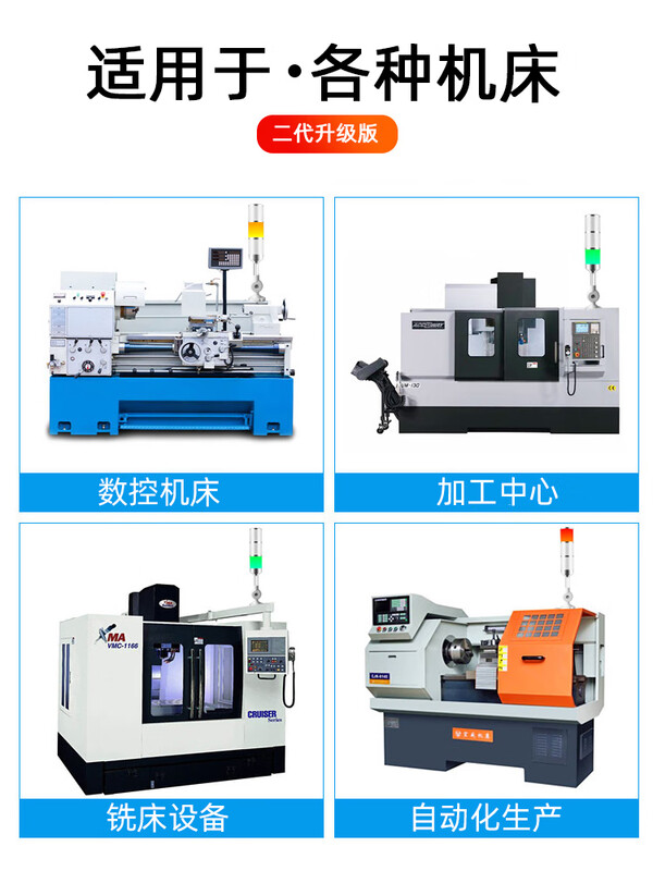 Jiujia LED three-color warning light alarm indicator signal light buzzer two-color equipment multi-layer warning light 24V single layer red-curved arm