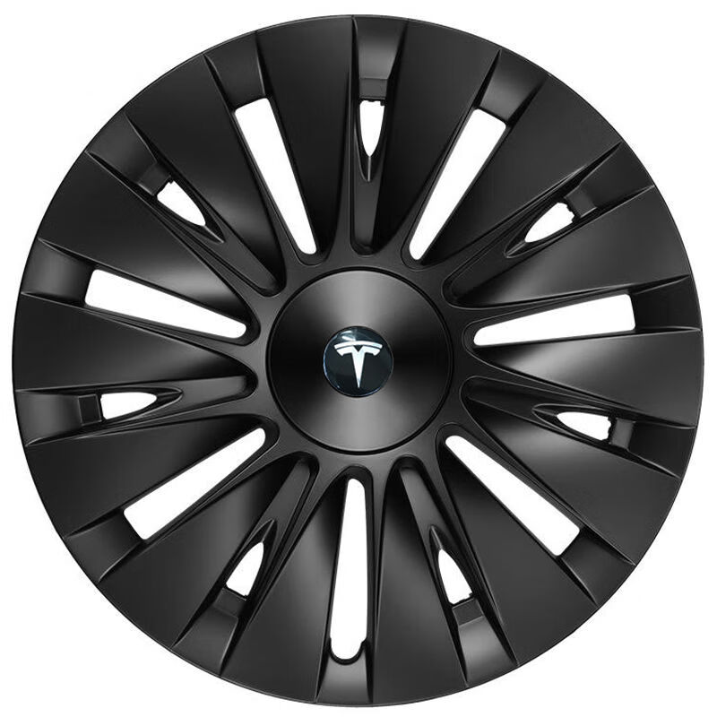 Litian suitable for Tesla modely wheel hub cover with full edge 19-inch wheel hub protective cover P version modified decoration Y 19-inch flat straight edge matte black