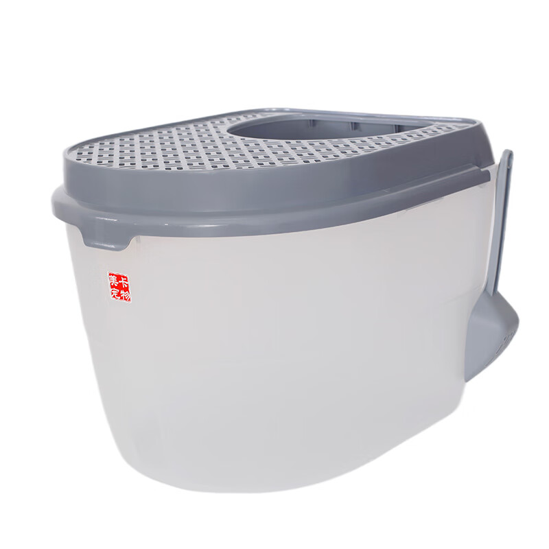 Meika top fully enclosed cat litter box large anti-splash and anti-odor cat toilet cat litter box cat supplies silver gray