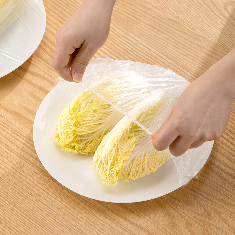 Camellia (CHAHUA) disposable cling film cover tear-free household leftover elastic fresh-keeping bag food grade special PE set vegetable bag upgraded version 1 pack of 200 pieces (single 7 cents) food grade material