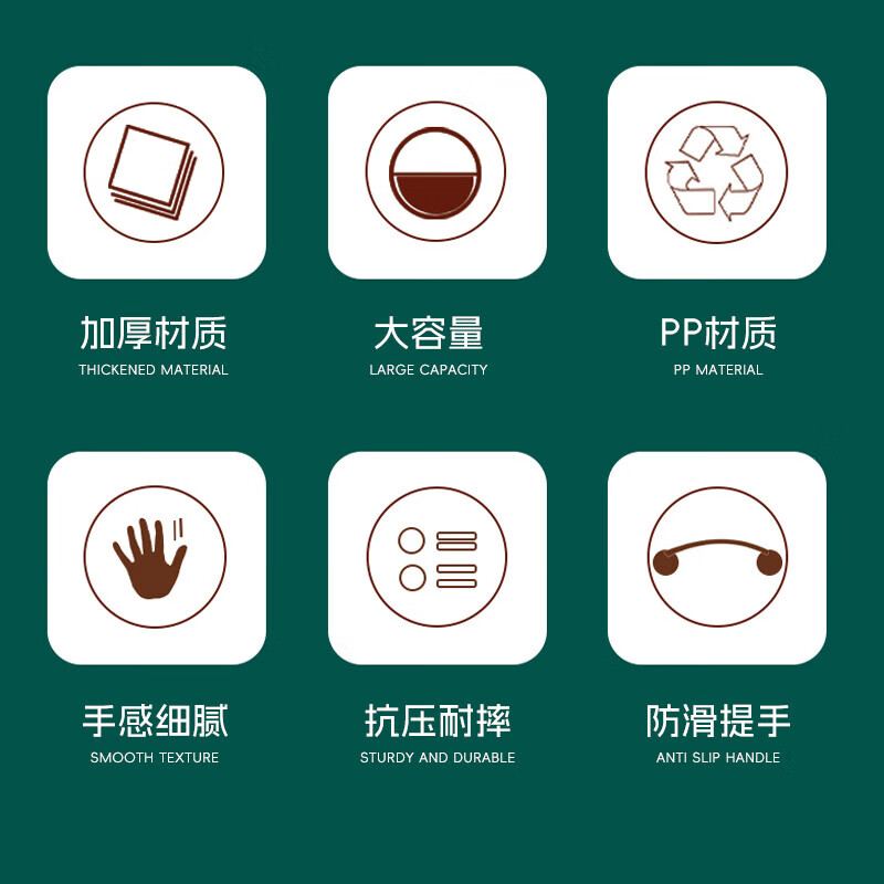 Kelibang bucket round plastic bucket storage bucket large capacity with handle property industrial sanitation kitchen trash can (without lid) 17L 3 pieces/set KB3003