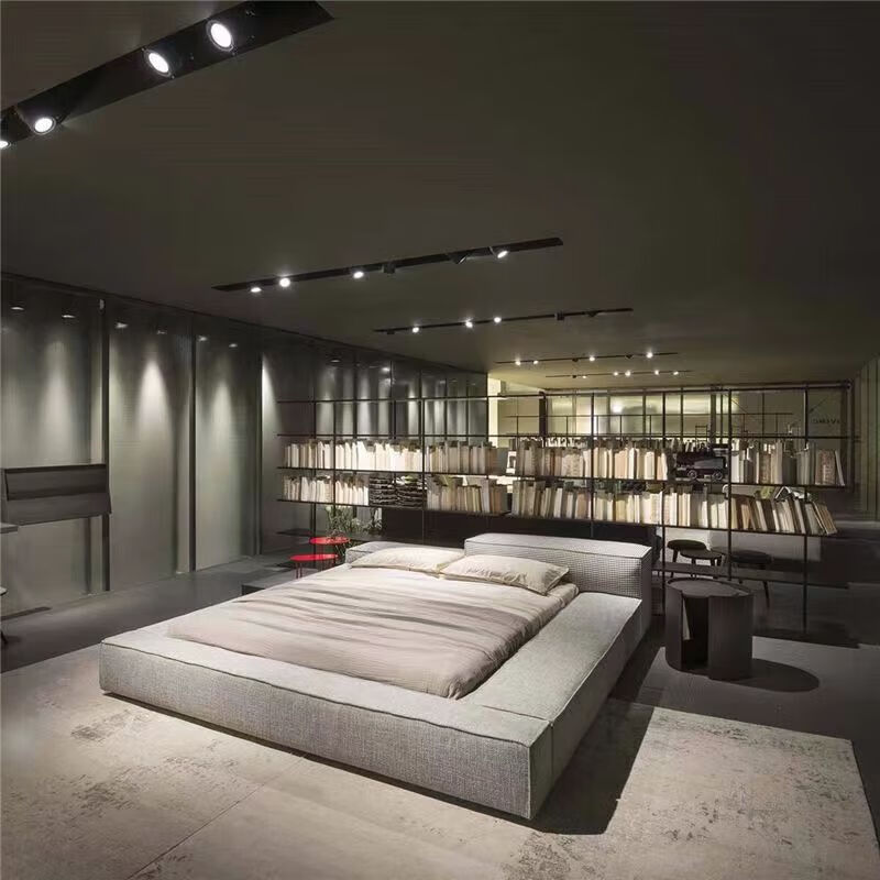 RSRDDY wabi-sabi style Japanese-style tatami couple's bed master bedroom large bed special-shaped bedside parent-child double bed personalized internet celebrity bed single bed + environmentally friendly coconut palm mattress 1800mm*2000mm bracket structure