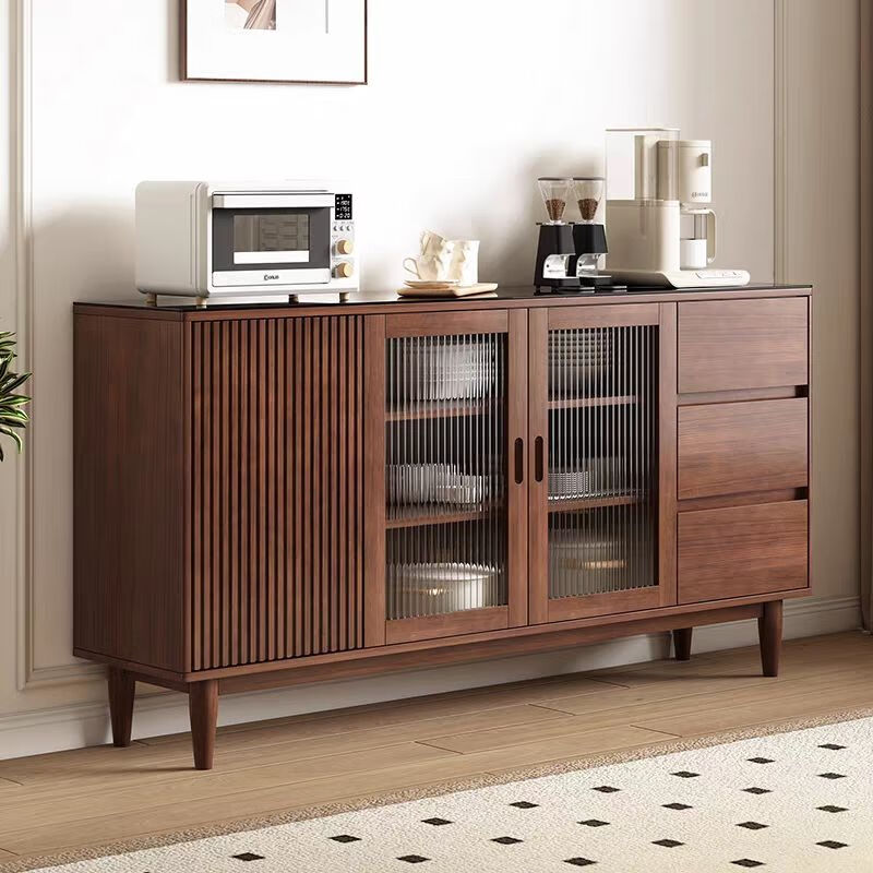 Suzhan solid wood sideboard solid wood cherry wood color modern coffee cabinet home living room integrated high cabinet storage wine cabinet dustproof 120-40-93