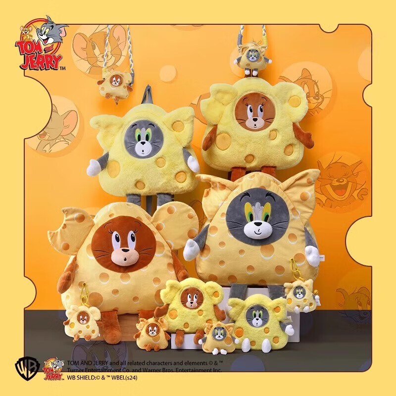 Tom and Jerry iphone case back clip plush toy cheese crossbody cute plush jerry mouse cheese style