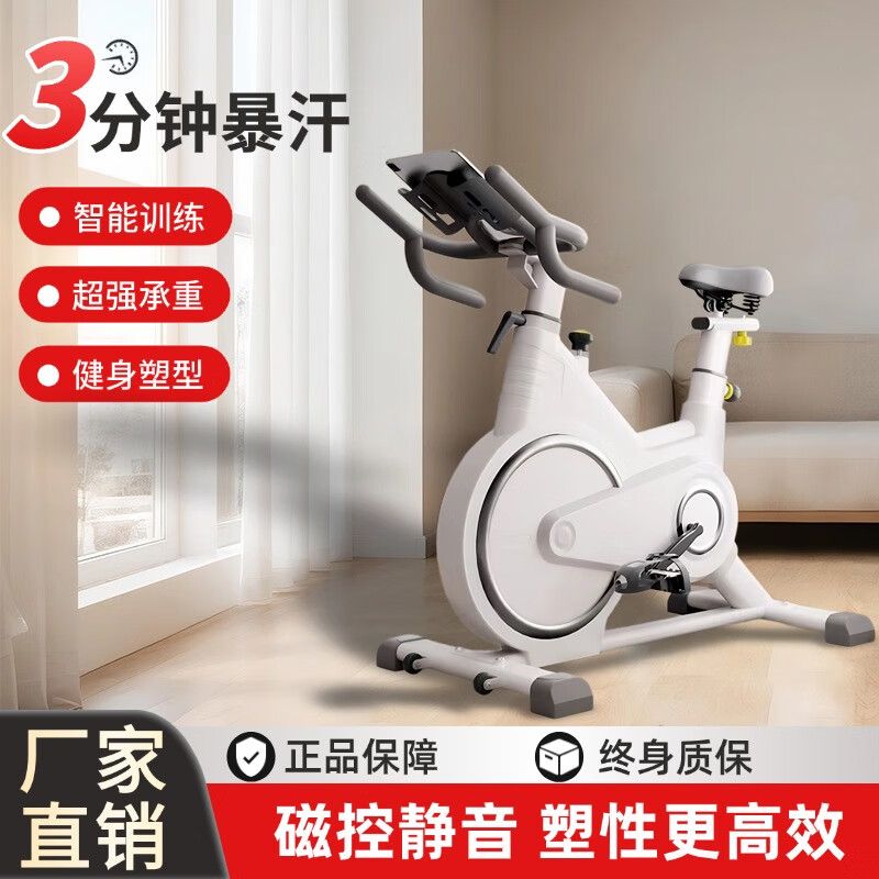 Xunmei weight loss exercise equipment dynamic bicycle gym special large flywheel sports shaping fat burning slimming exercise smart standard white-anti-slip model