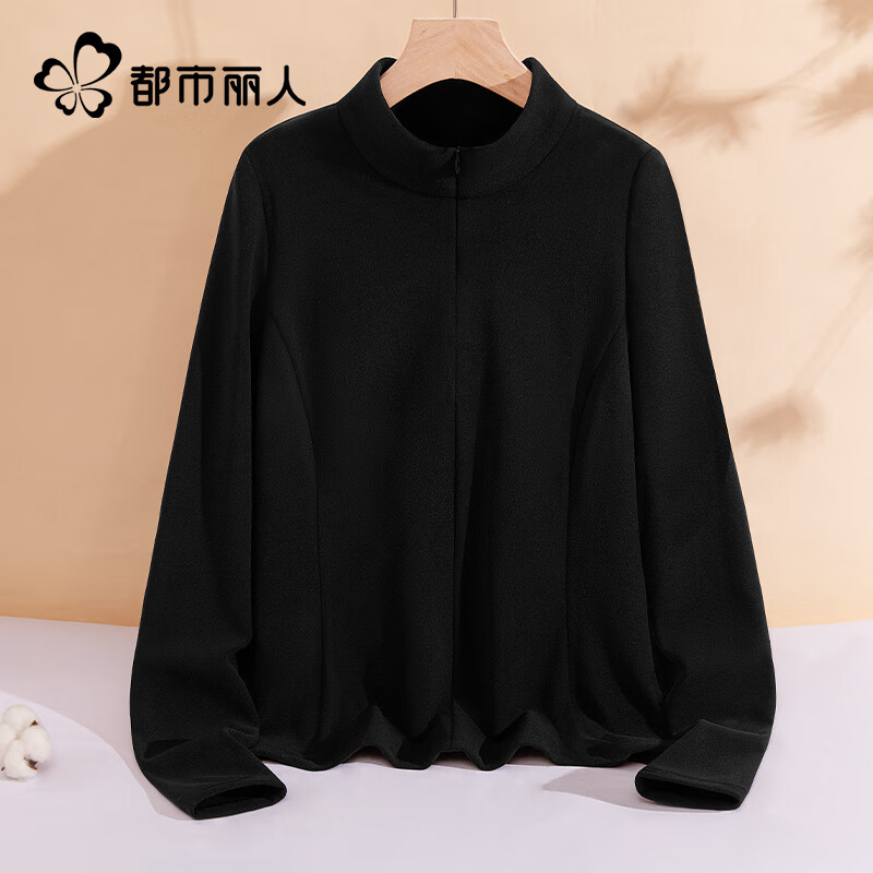 Urban Beauty thickened velvet bottoming shirt for women 2025 new autumn and winter inner half zipper small casual versatile warm top