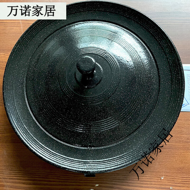 Korean-style cast iron pot lid barbecue grill with handle commercial enamel-coated baking pan traditional pork belly pot lid grill pan with handle cast iron pot lid grill pan 46cm