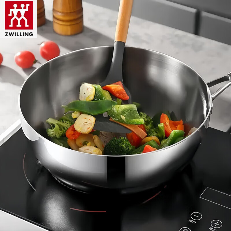ZWILLING German 304 stainless steel frying pan universal induction cooker gas dual-use 24CM petty bourgeoisie pan